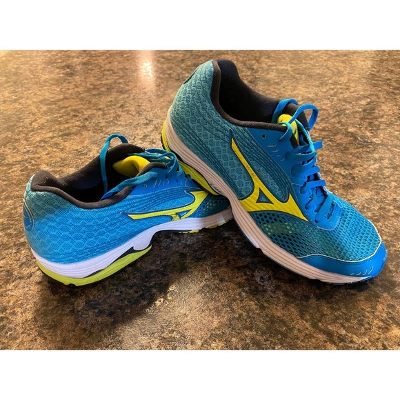 Mizuno Wave Sayonara 3 Running Sneaker 7.5 Turquoise/Yellow - Picture 4 of 14